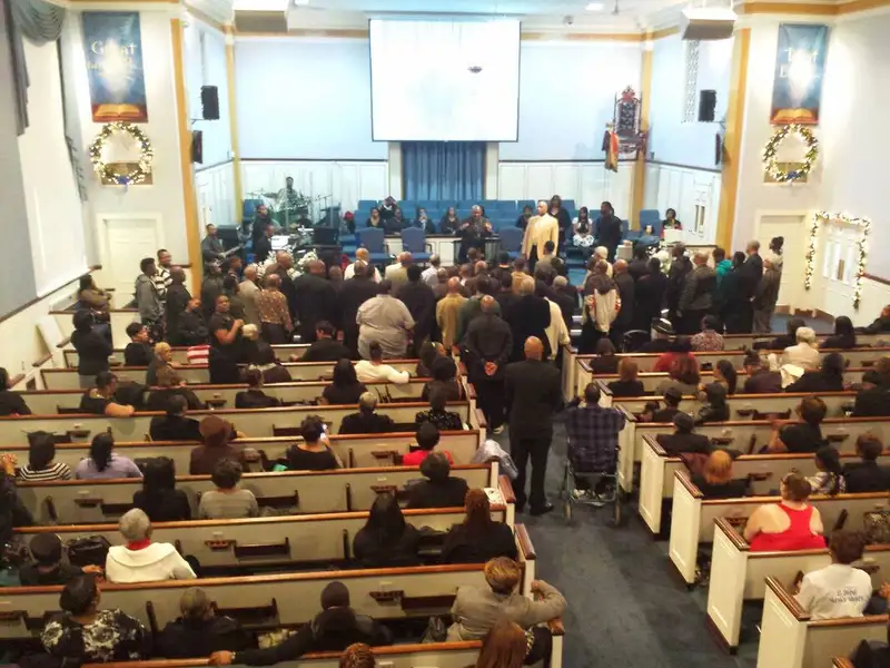 El Bethel Church Sanctuary filled with worshippers
